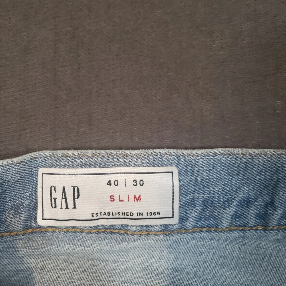 Gap Slim Fit Jeans Mens 40x30 Light Wash Denim Pants 819580-00